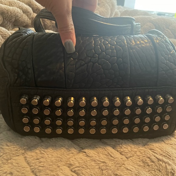 Alexander Wang Rockie Lambskin Leather Satchel Bag with silver studs. - Picture 5 of 5